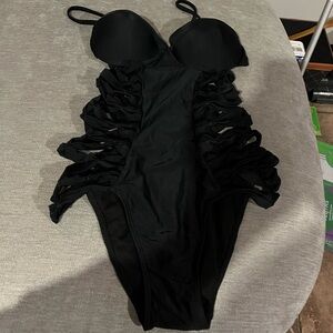 NWOT Black One-Piece SEXY Swimsuit with Side Cutouts